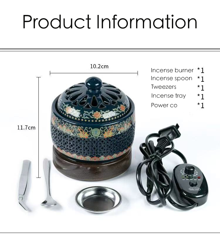 Elegant Colored Glaze Electric Incense Burner | High-Temperature Ceramic for Incense & Essential Oils - Incensoria