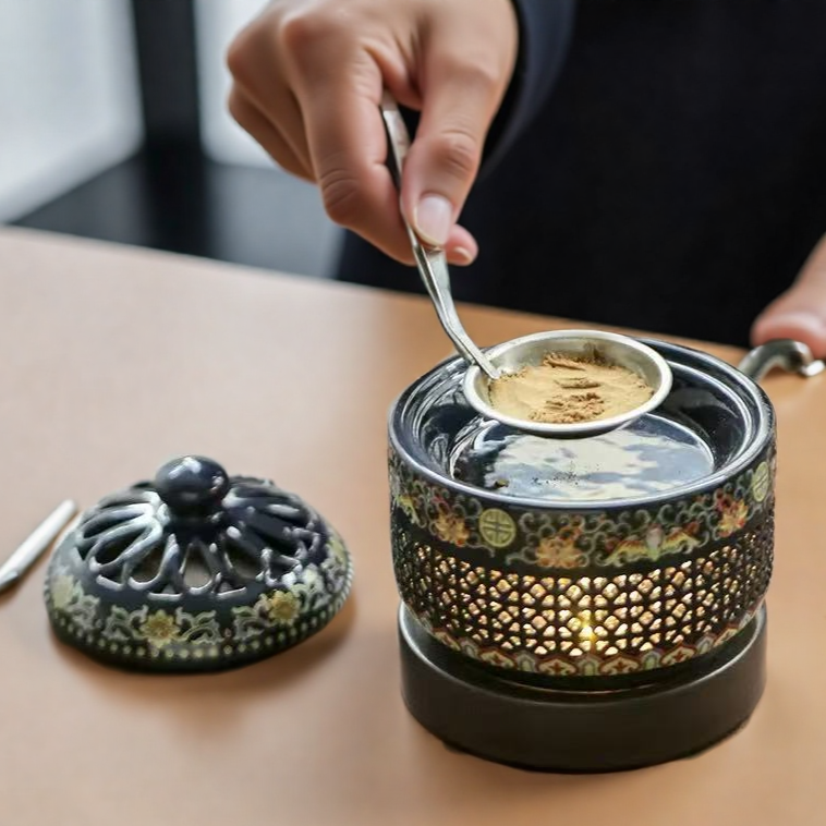 Elegant Colored Glaze Electric Incense Burner | High-Temperature Ceramic for Incense & Essential Oils - Incensoria
