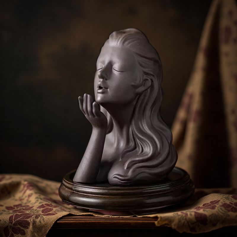 Elegant Woman Backflow Incense Burner – Ceramic Aromatherapy Statue
