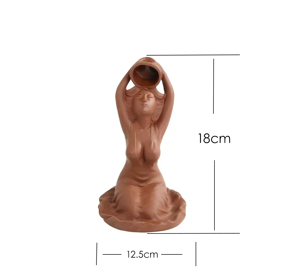 Goddess Backflow Incense Burner – Ceramic Waterfall Aromatherapy Holder