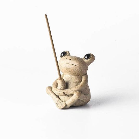 Lotus Incense Tray with Frog Holder – Ceramic Stick Burner Set