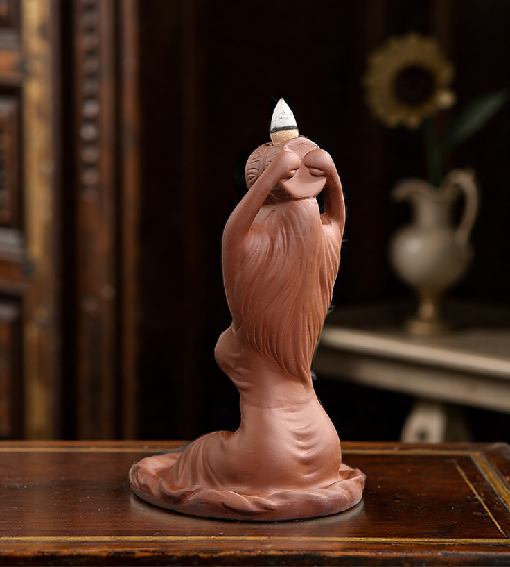 Goddess Backflow Incense Burner – Ceramic Waterfall Aromatherapy Holder
