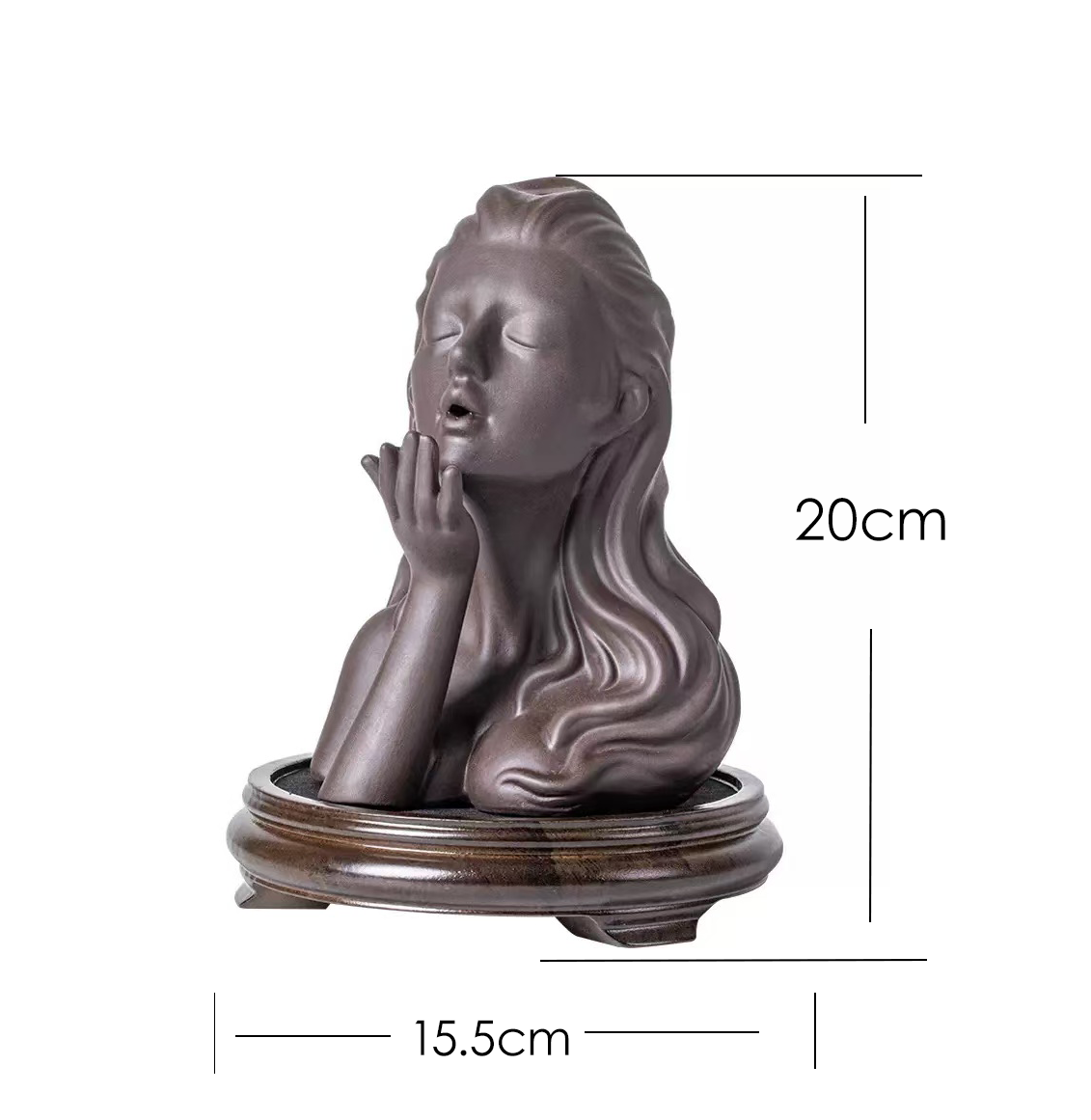 Elegant Woman Backflow Incense Burner – Ceramic Aromatherapy Statue