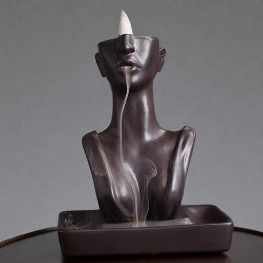 Abstract Face Backflow Incense Burner – Ceramic Holder