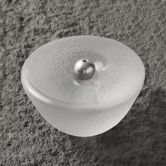 Minimalist frosted glass incense holder