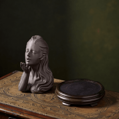 Elegant Woman Backflow Incense Burner – Ceramic Aromatherapy Statue