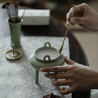Incense Bath Ceremony Set – Minimalist Tool Kit with Celadon Burner & Gift Box - Incensoria
