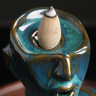 Abstract Face Backflow Incense Burner – Ceramic Holder