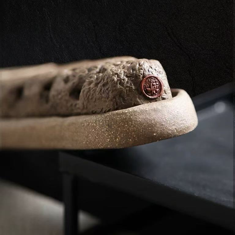 Rustic Ceramic Incense Holder Box – Handmade Volcanic Rock Design