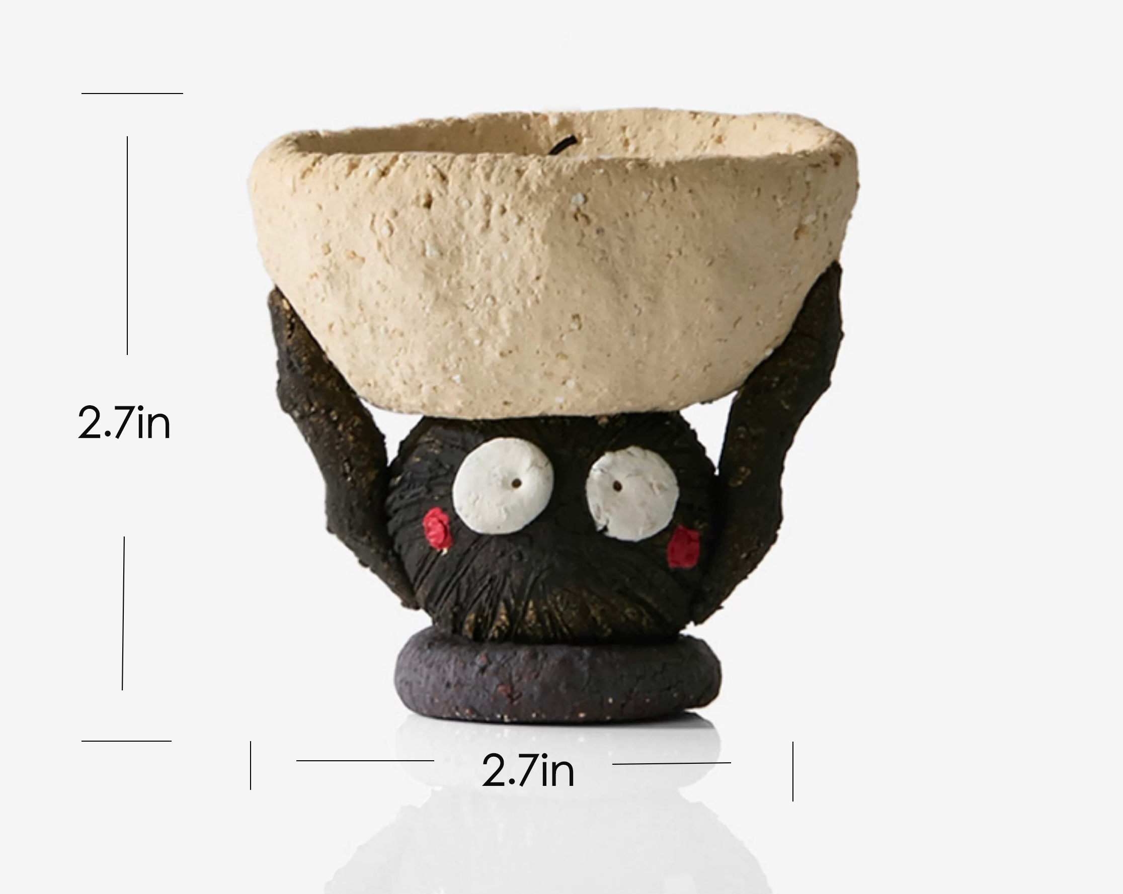 Handmade Ceramic Soot Spirit Candle Holder