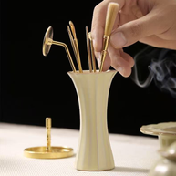 “Lotus Rain” Incense Ceremony Set – Incense Burner with Powder, Tools & Stamp Mold - Incensoria