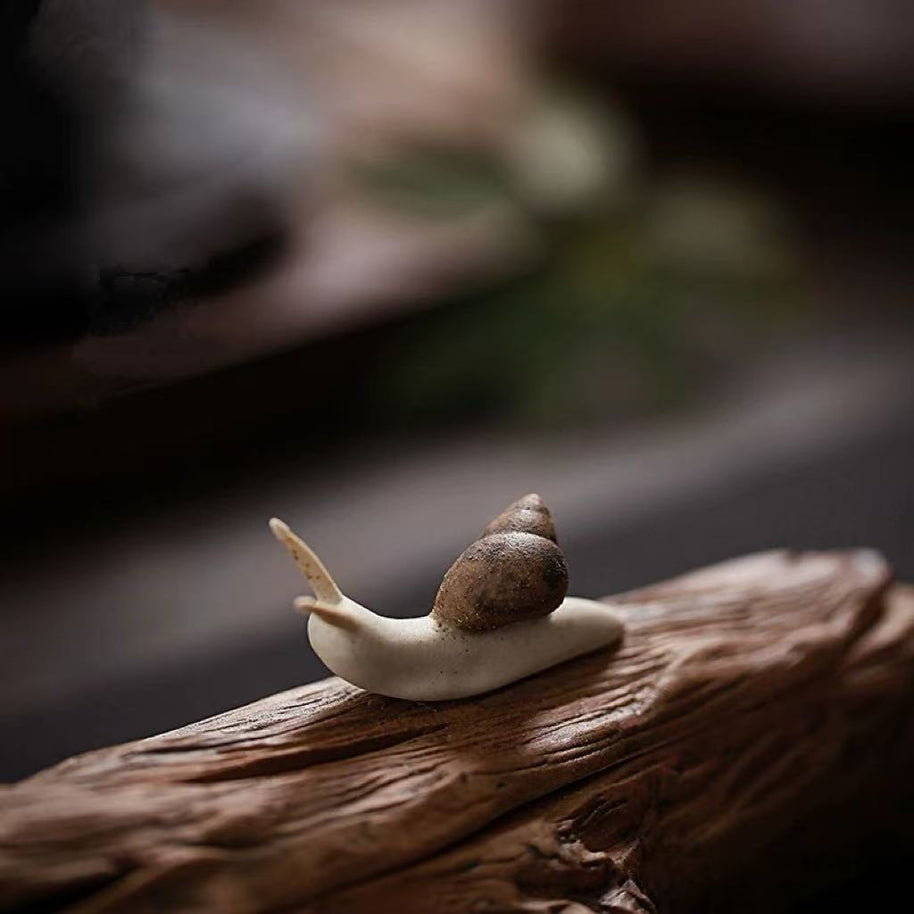 Snail-Inspired Ceramic Incense Holder Box – Handmade Tree Branch Stick Burner