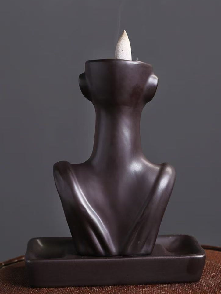 Abstract Face Backflow Incense Burner – Ceramic Holder