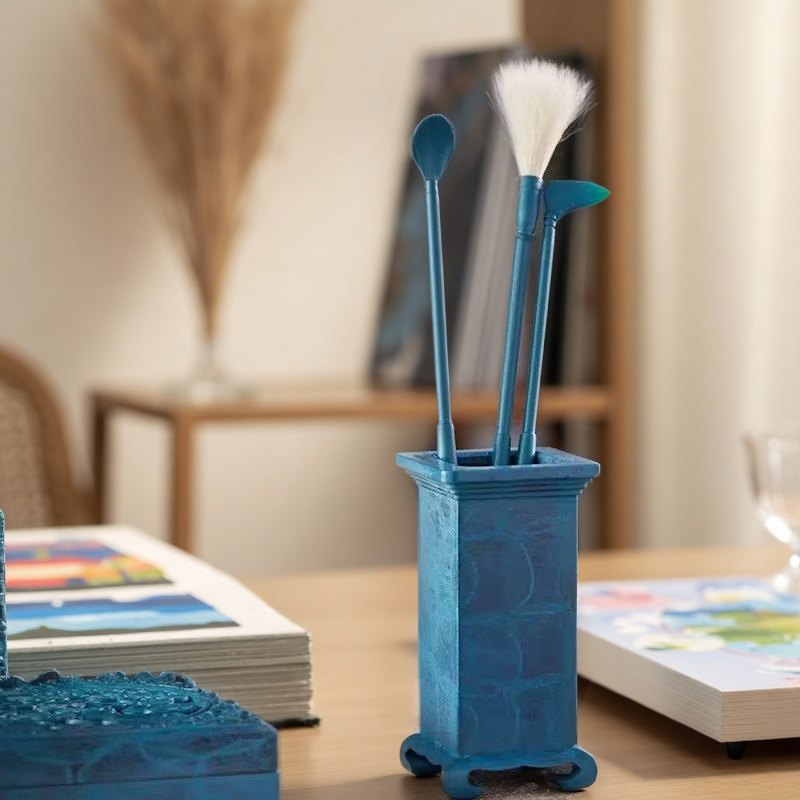 Eastern Blue Glaze Incense Ceremony Set – Carved Charcoal Burner, Powder Tools & Wooden Gift Box - Incensoria