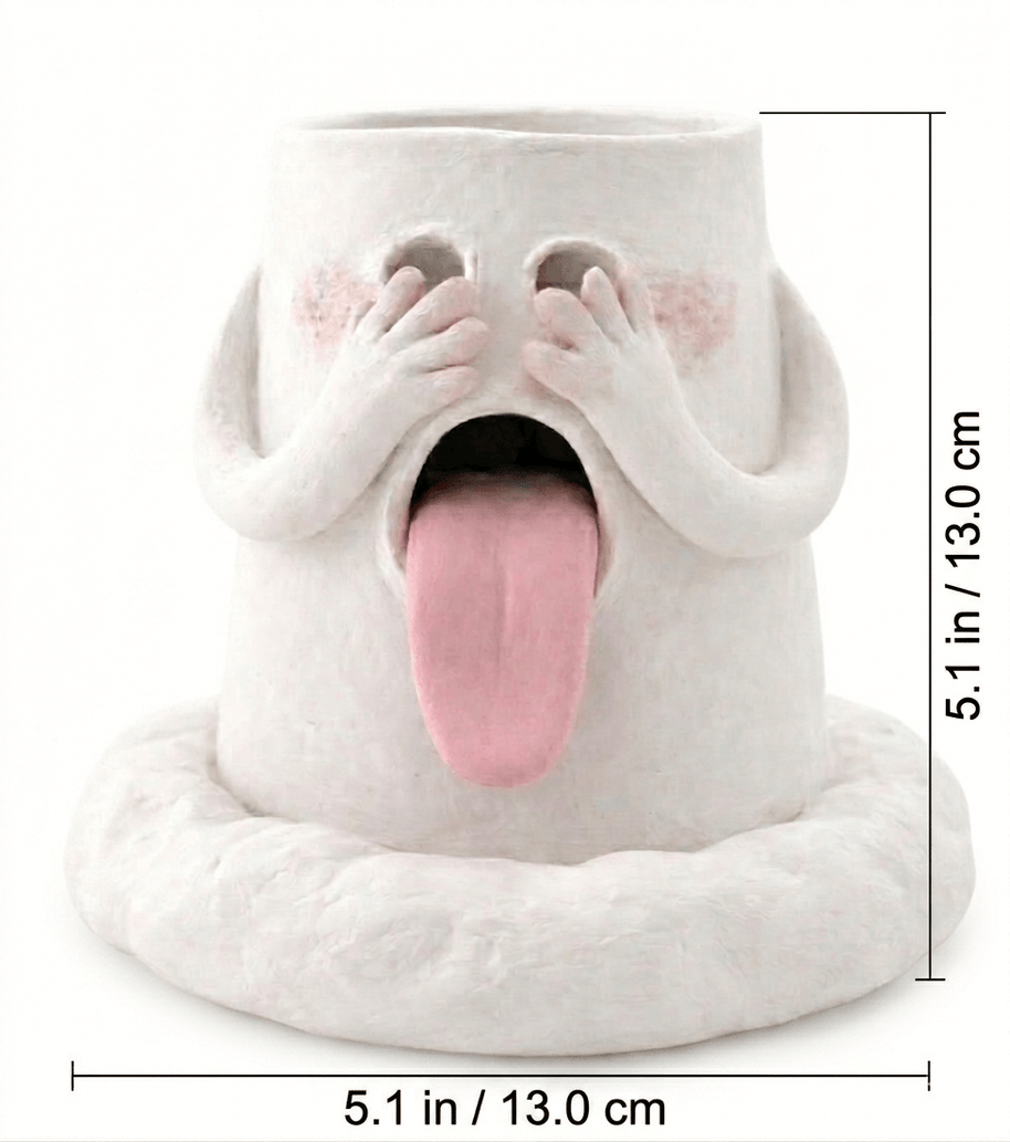 Size guide for the handcrafted Blushing Phantom backflow incense burner, showing 5.1 inch height and 5.1 inch width on a white background