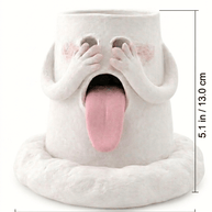 Size guide for the handcrafted Blushing Phantom backflow incense burner, showing 5.1 inch height and 5.1 inch width on a white background