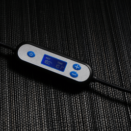 Digital temperature controller with LCD display showing temperature and timer settings for an electric ceramic incense burner