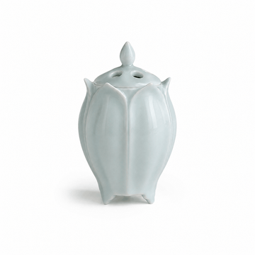 Lotus Electric Ceramic Incense Burner with Auto Shut-Off and Memory