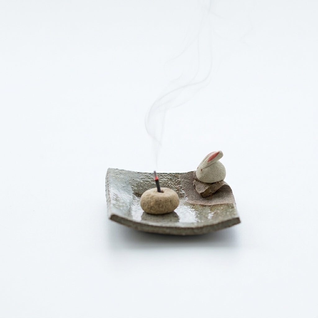Handmade Ceramic Incense Holder – Cute Animal Figurine Incense Burner