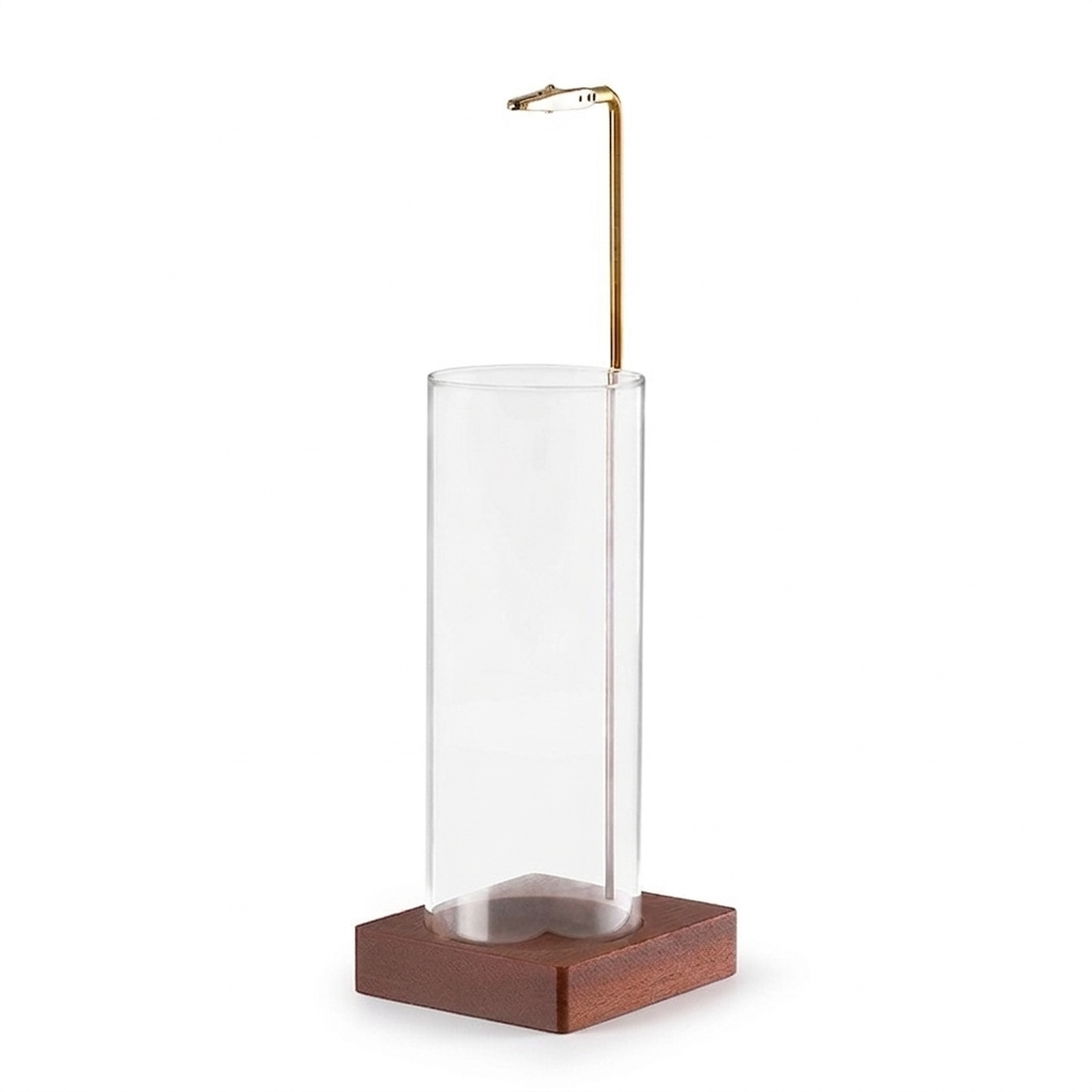 Backflow Glass Incense Holder – Vertical Stick Burner with Wooden Base