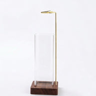 Backflow Glass Incense Holder – Vertical Stick Burner with Wooden Base