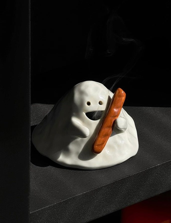 Creative Hand-Painted Ceramic Ghost Incense Holder