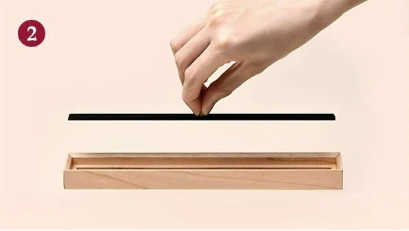 Transparent Landscape Incense Burner Set – Acrylic + Wood Base– Custom Initial