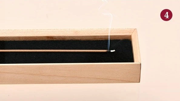 Transparent Landscape Incense Burner Set – Acrylic + Wood Base– Custom Initial