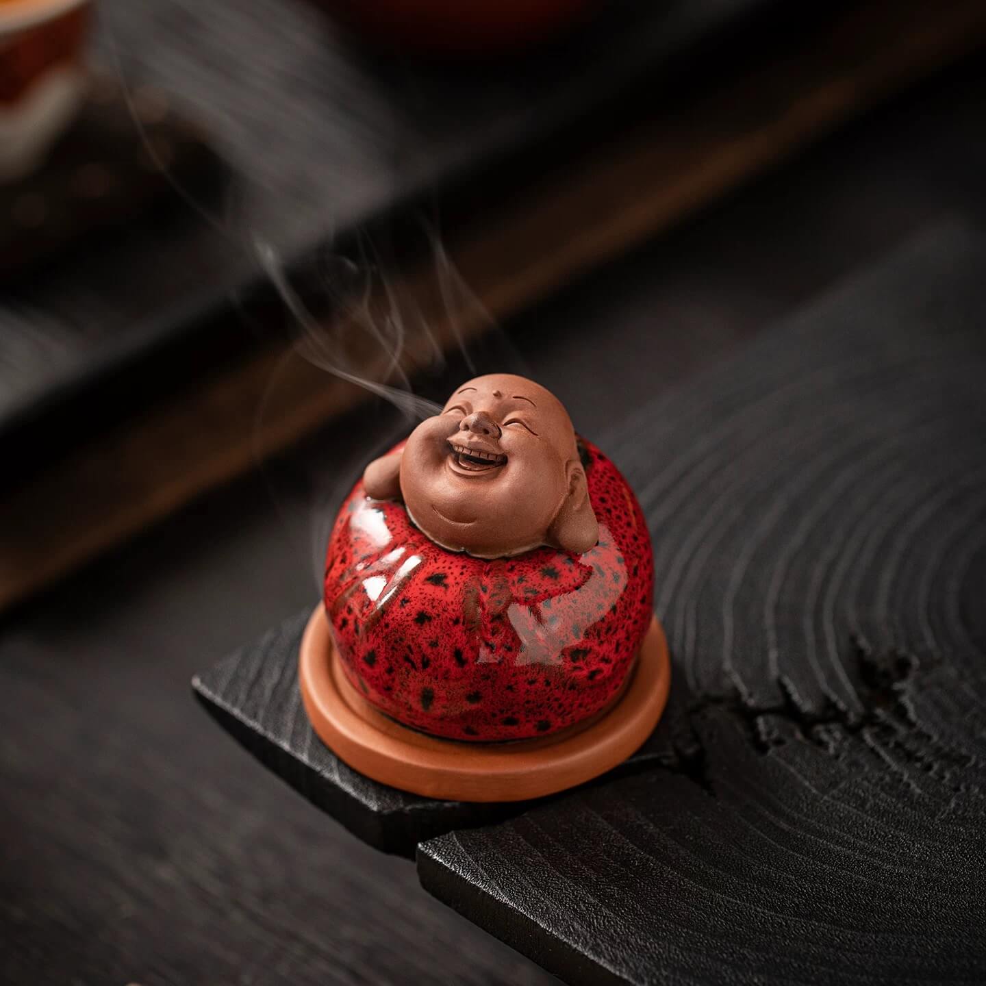 Laughing Buddha Incense Burner