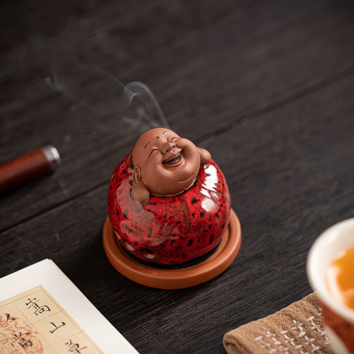 Laughing Buddha Incense Burner