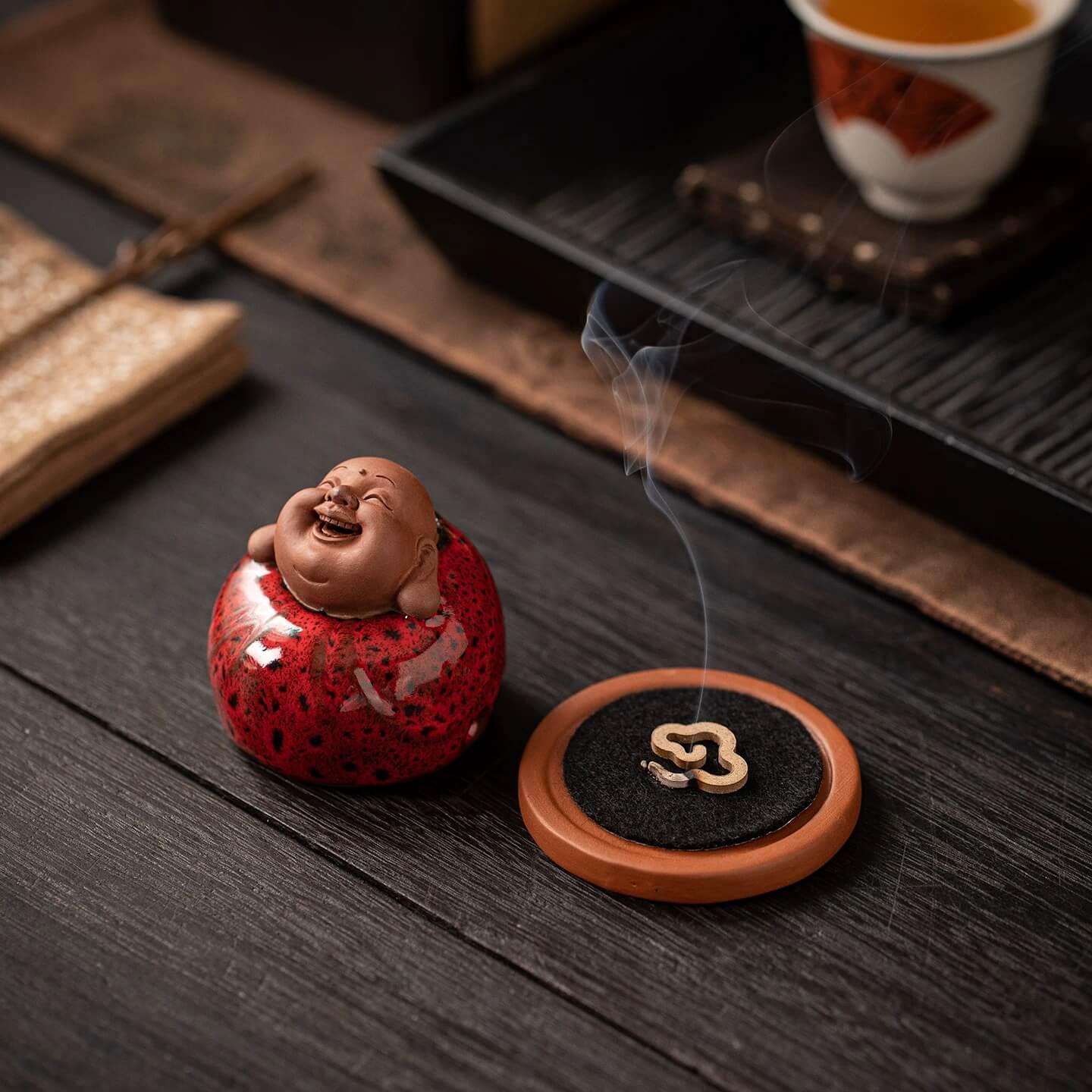 Laughing Buddha Incense Burner