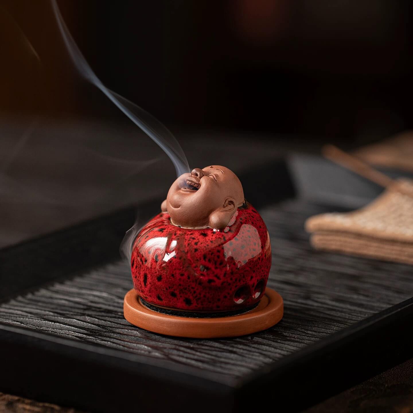 Laughing Buddha Incense Burner