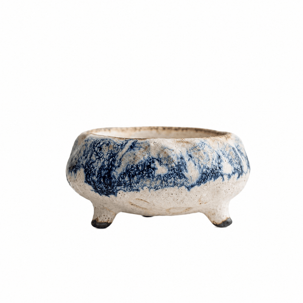 Handmade Blue Marbled Ceramic Incense Holder for Stick Incense