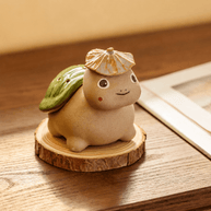 Handmade Ceramic Turtle Incense Burner Gift Set – Green Glazed Cone & Coil Holder