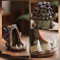 Hand-Sculpted Ceramic Monster Incense Burner – Backflow & Stick Holder, Gift-Boxed