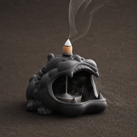 Pixiu Backflow Incense Burner – Matte Black Ceramic Smoke Waterfall