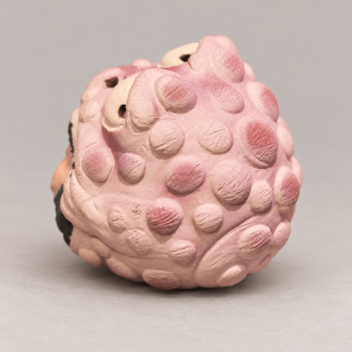 Handmade Ceramic Incense Holder – Zhong Kui in a Pink Toad Hood