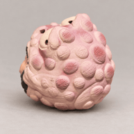 Handmade Ceramic Incense Holder – Zhong Kui in a Pink Toad Hood