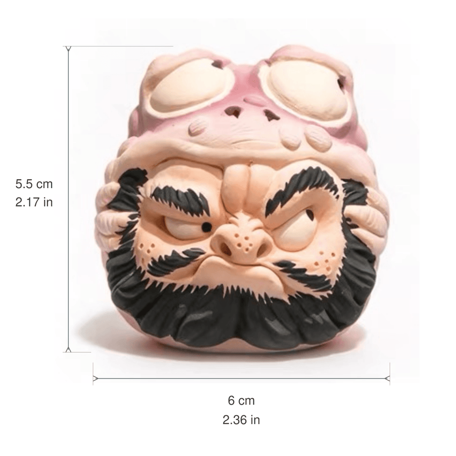 Handmade Ceramic Incense Holder – Zhong Kui in a Pink Toad Hood