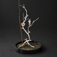 Pure Tin Bird & Blossom Incense Stick Holder
