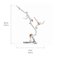 Pure Tin Bird & Blossom Incense Stick Holder