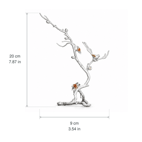 Pure Tin Bird & Blossom Incense Stick Holder
