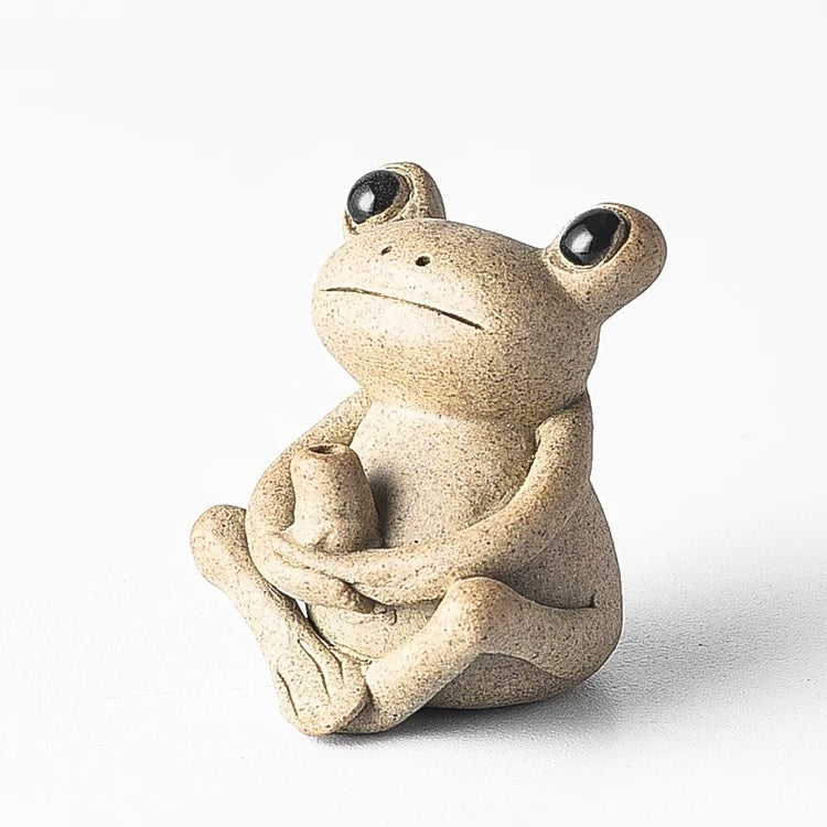 Lotus Incense Tray with Frog Holder – Ceramic Stick Burner Set