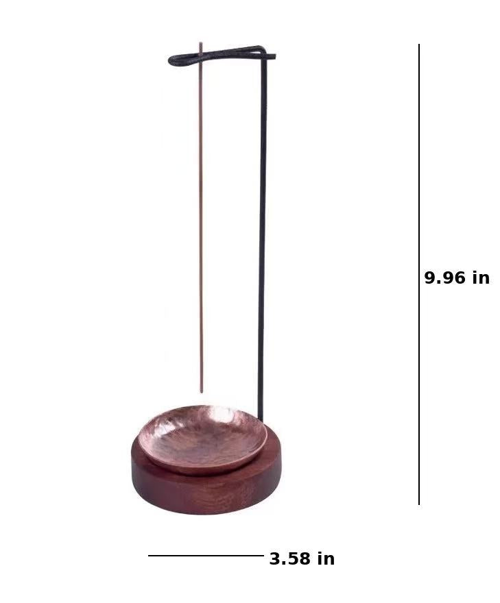 Backflow Incense Burner Hanging Stick Incense Holder Wood Base