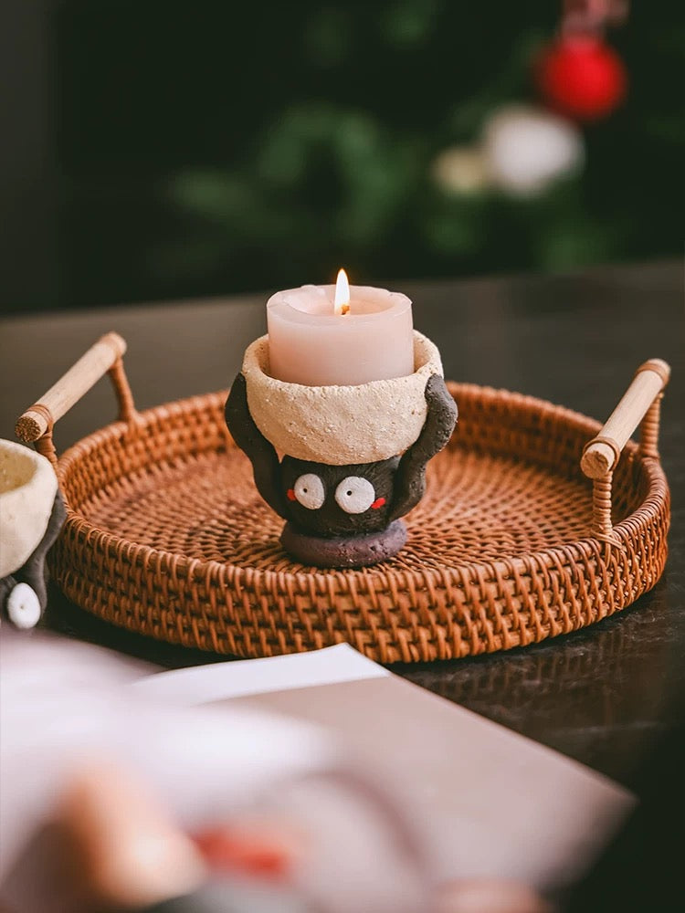 Handmade Ceramic Soot Spirit Candle Holder