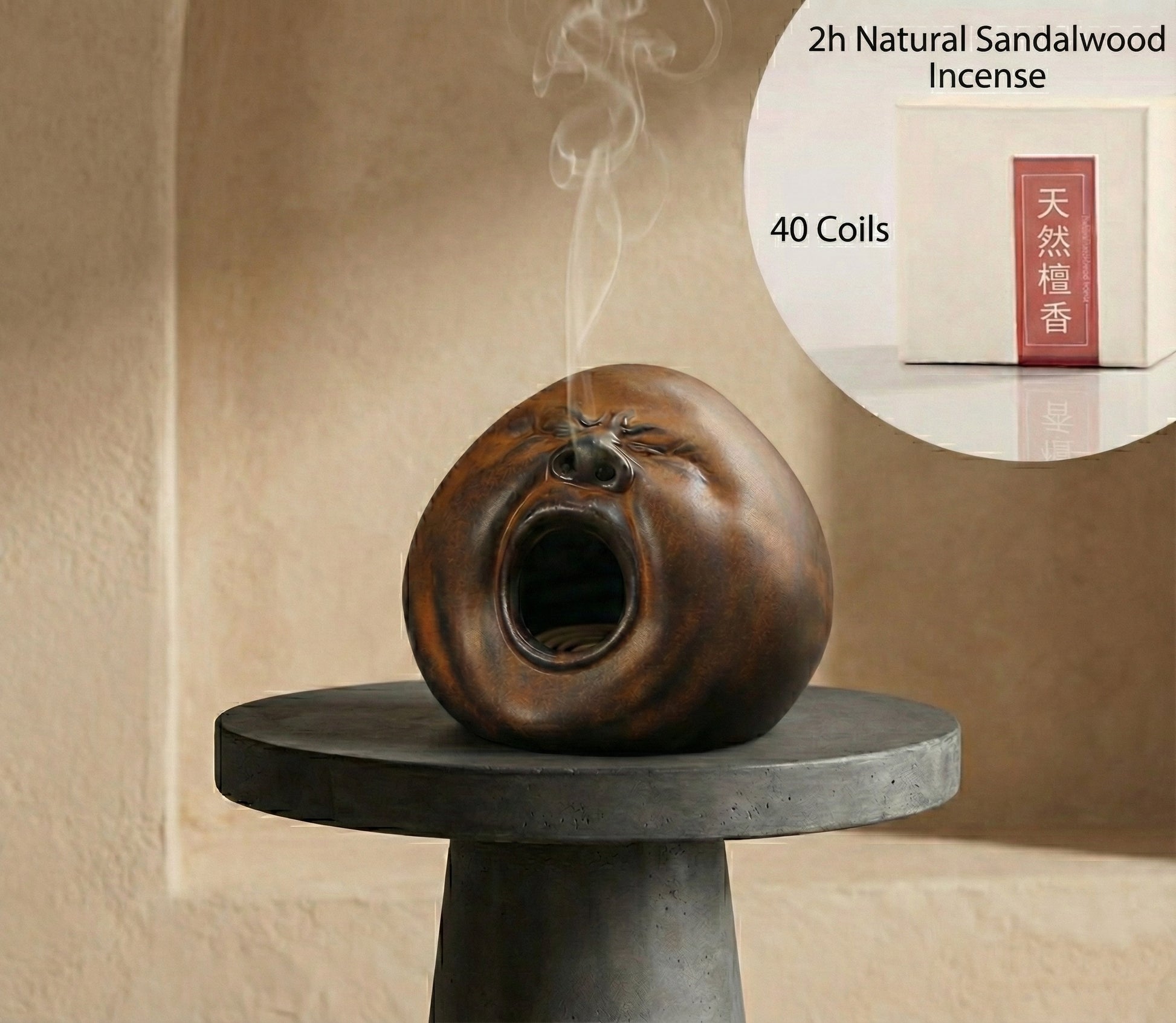 Handmade Incense Burner-Creative Yawning Face