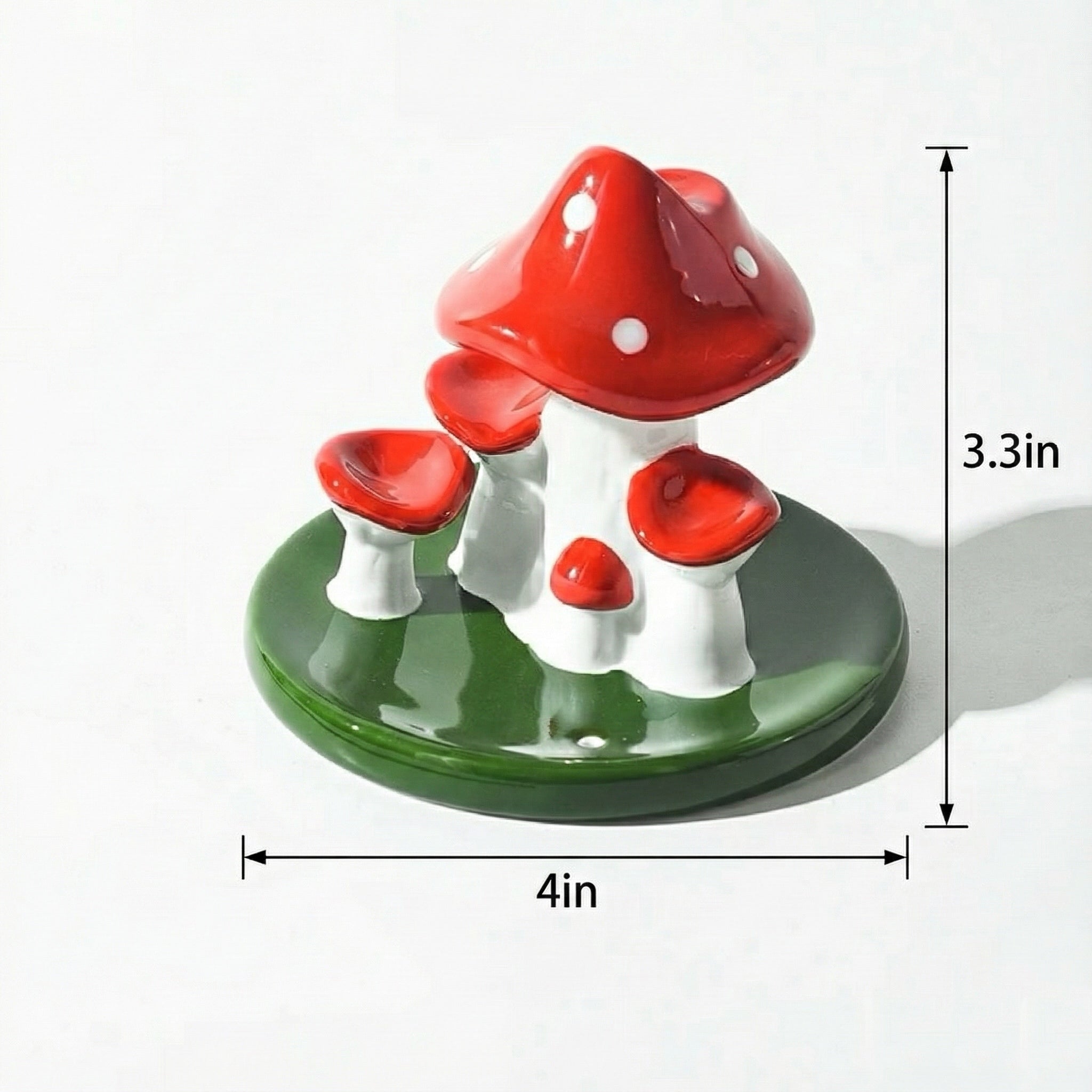 Ceramic Mushroom Backflow Incense Burner with Stick Holder