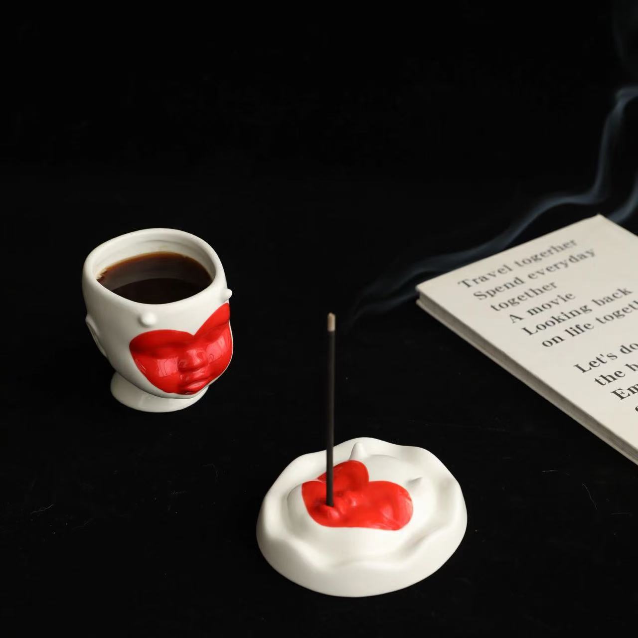 Ceramic  Incense Holder with Heart
