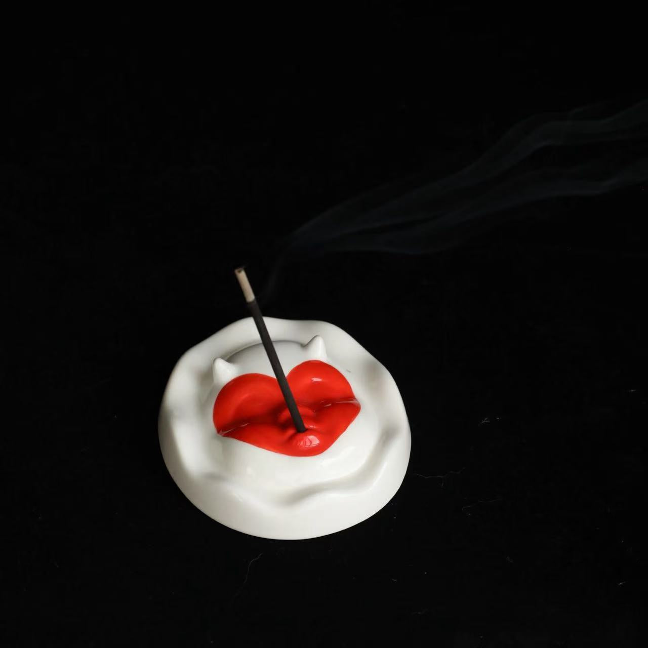 Ceramic  Incense Holder with Heart