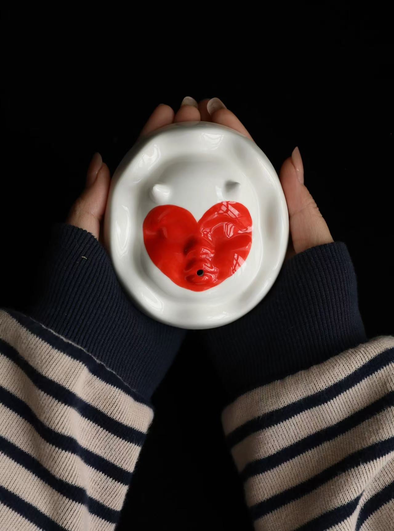 Ceramic  Incense Holder with Heart